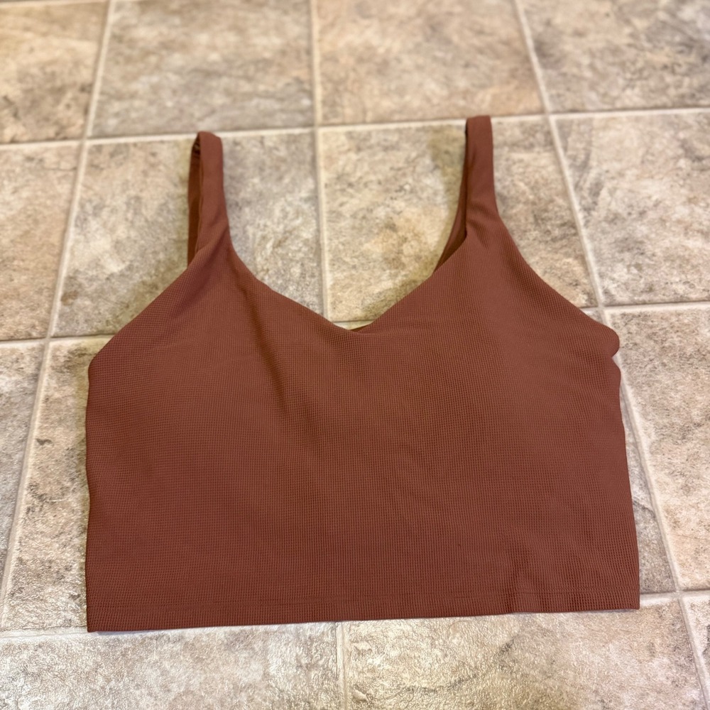 OFFLINE by Aerie Real Me Recharge Brown Waffle Knit Crop Tank Top XL Womens‎